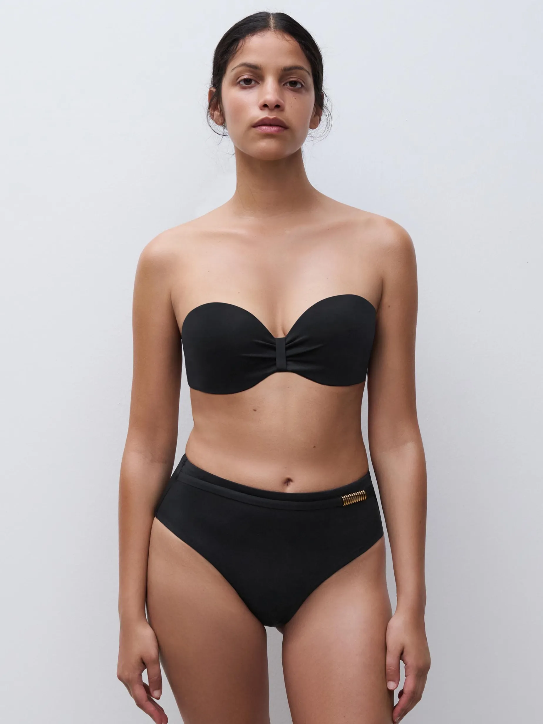 Bandeau bikinitop - Sort