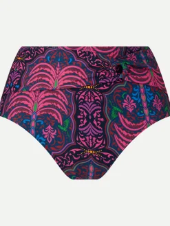 Bikiniunderdel med høj talje - Pink Palm