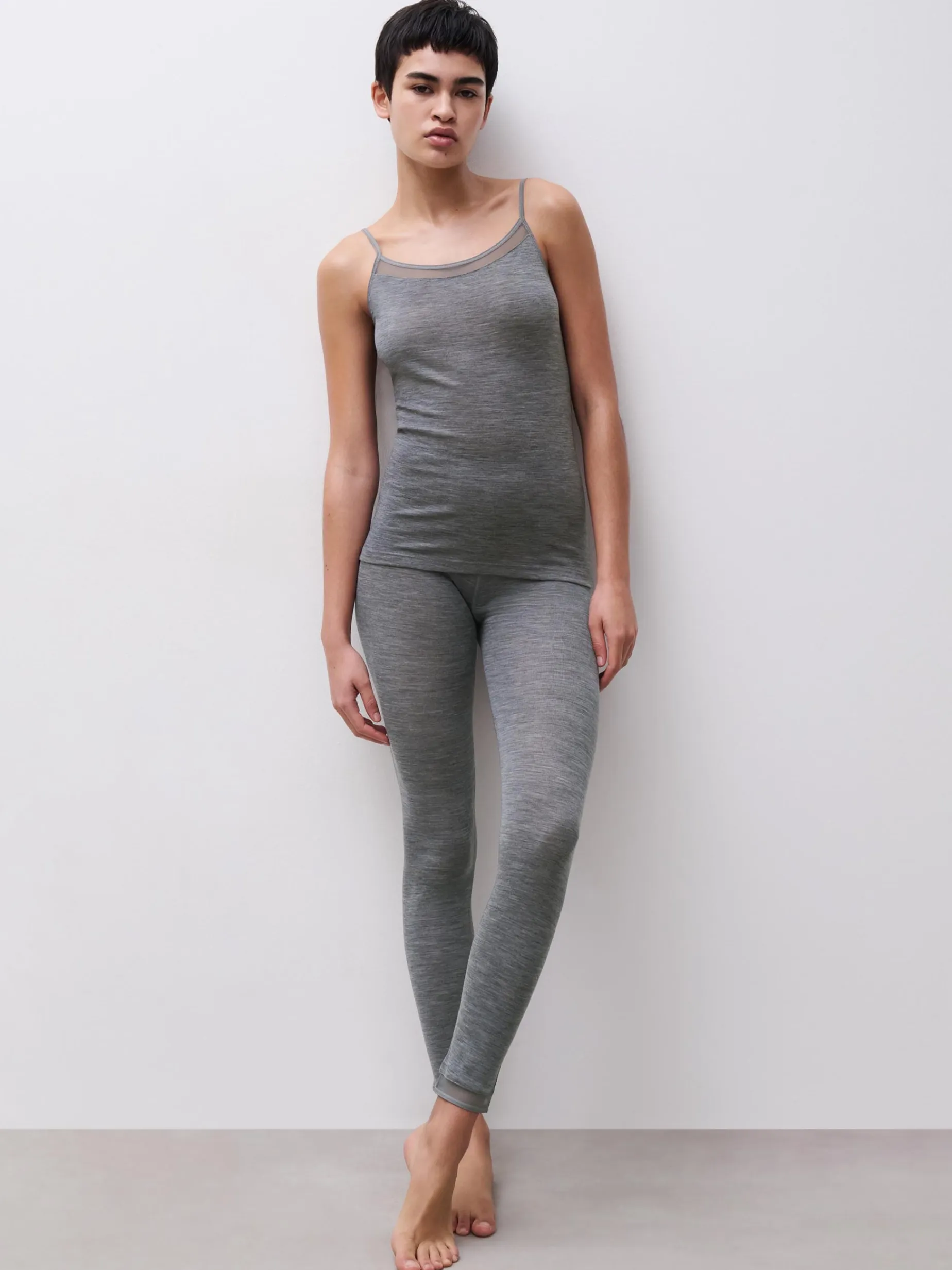 Chemise top - 100% merinould - Heather grey