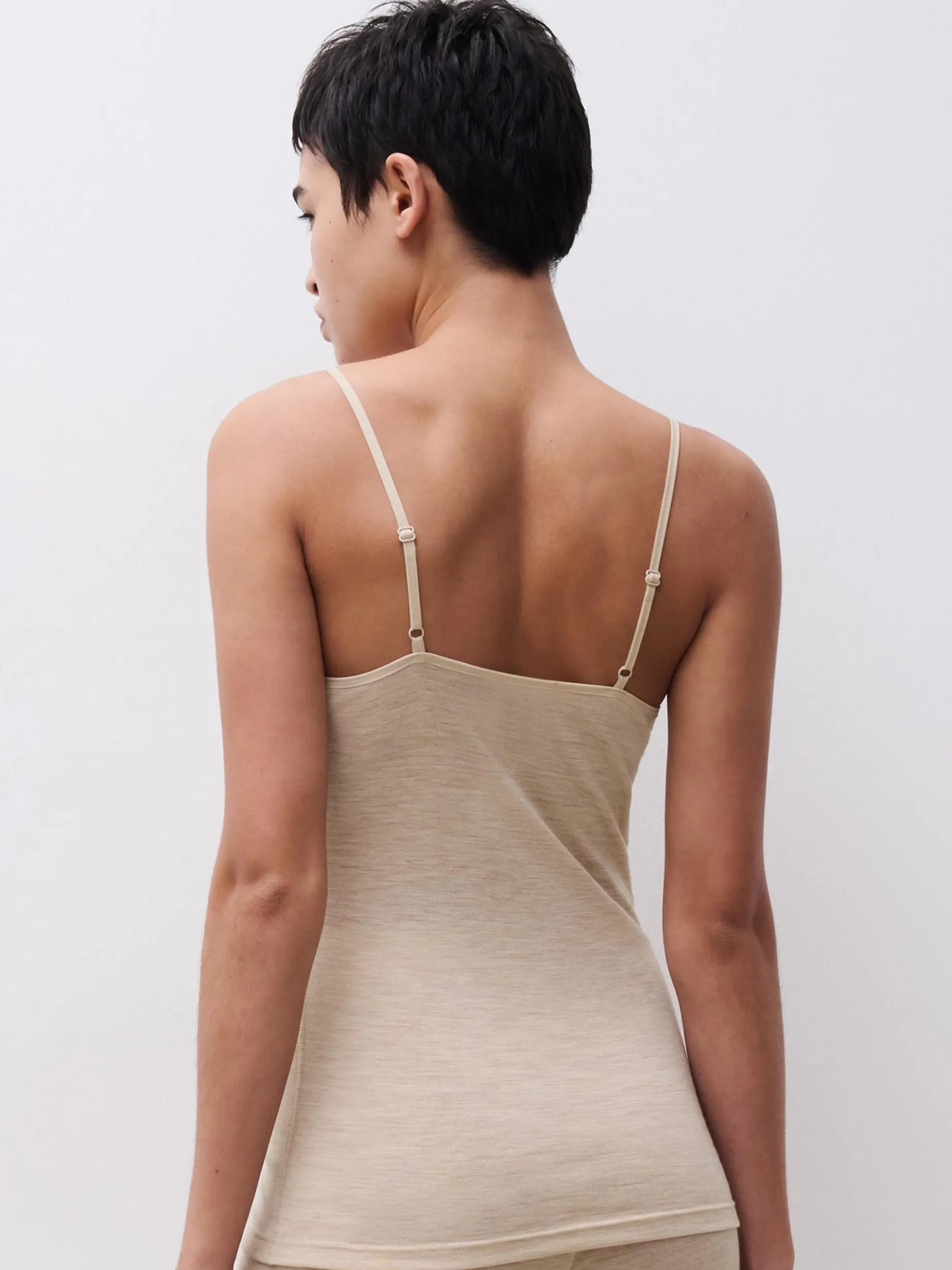 Chemise top - 100% merinould - Heather nude