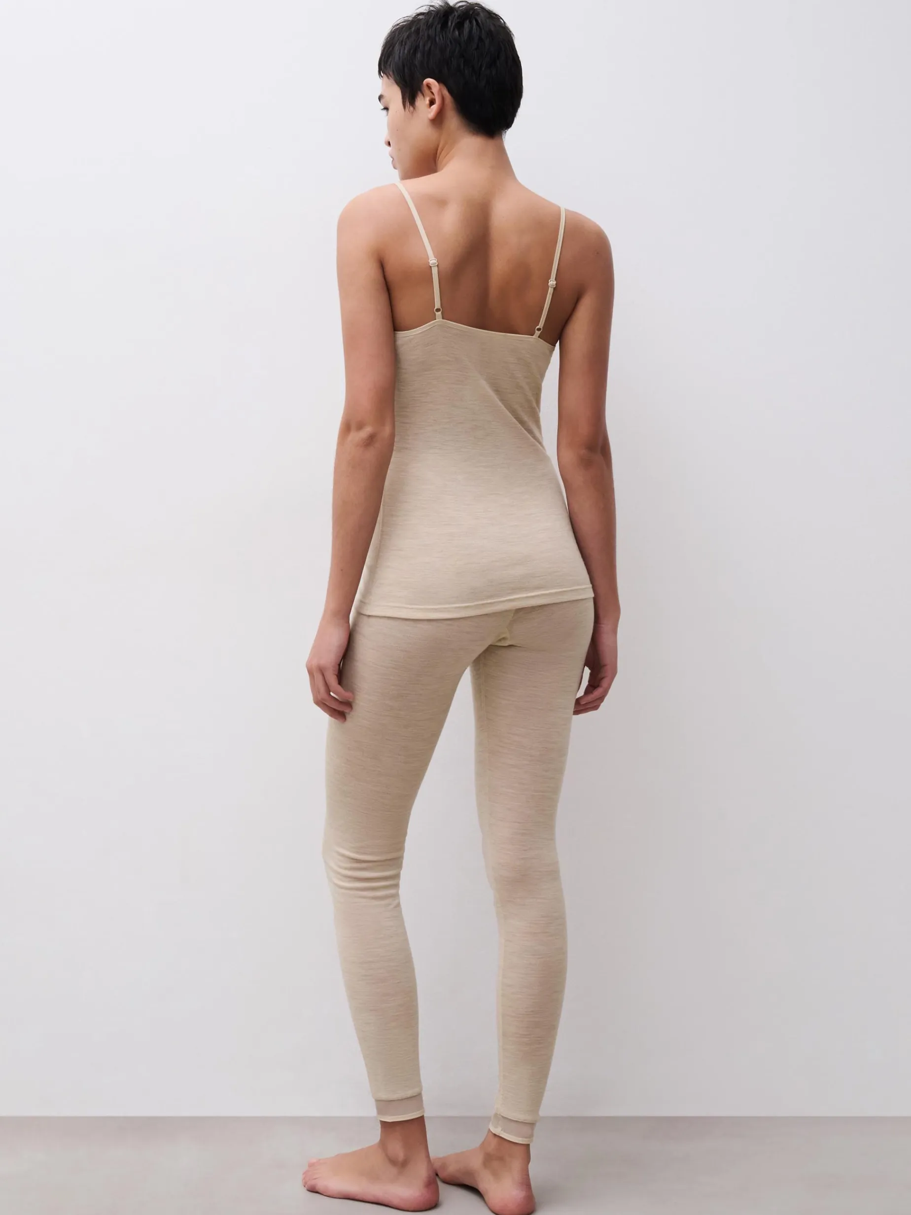Chemise top - 100% merinould - Heather nude