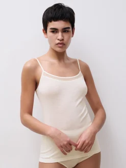 Chemise top - 100% merinould - Ivory