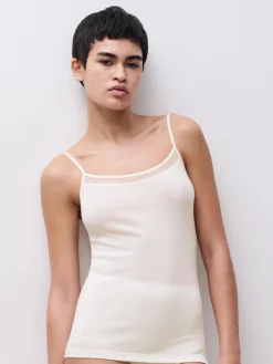 Chemise top - 100% merinould - Ivory