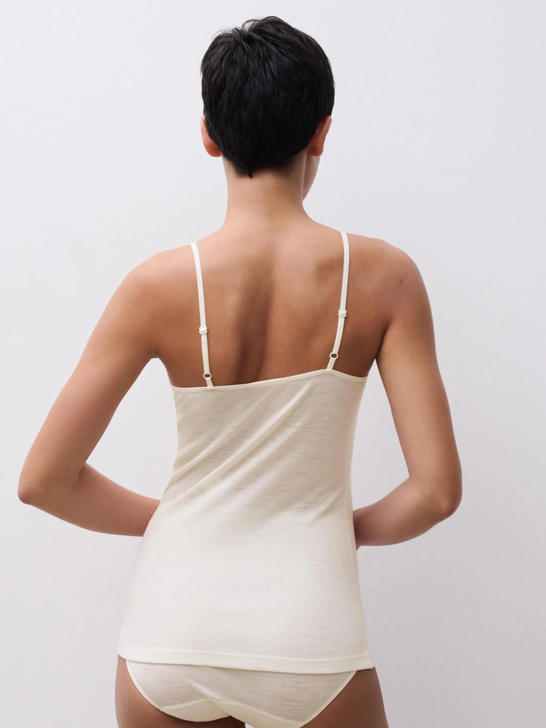 Chemise top - 100% merinould - Ivory
