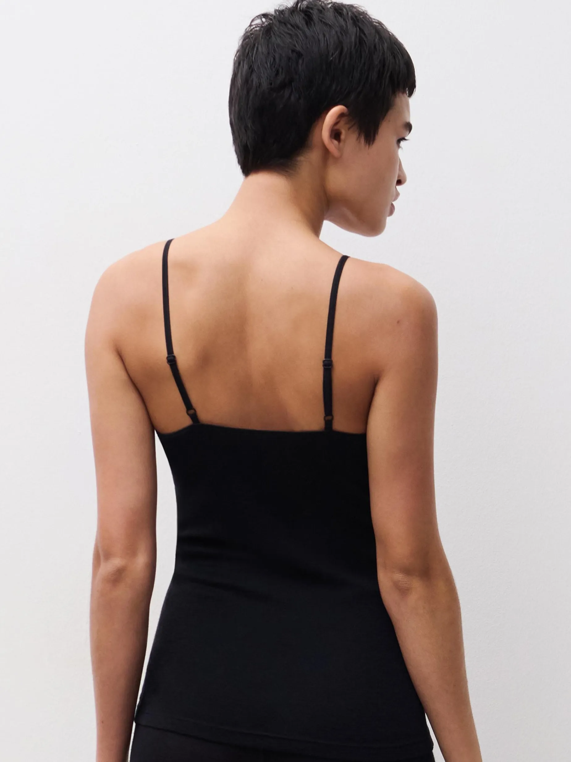Chemise top - 100% merinould - Sort