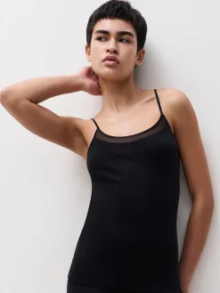 Chemise top - 100% merinould - Sort