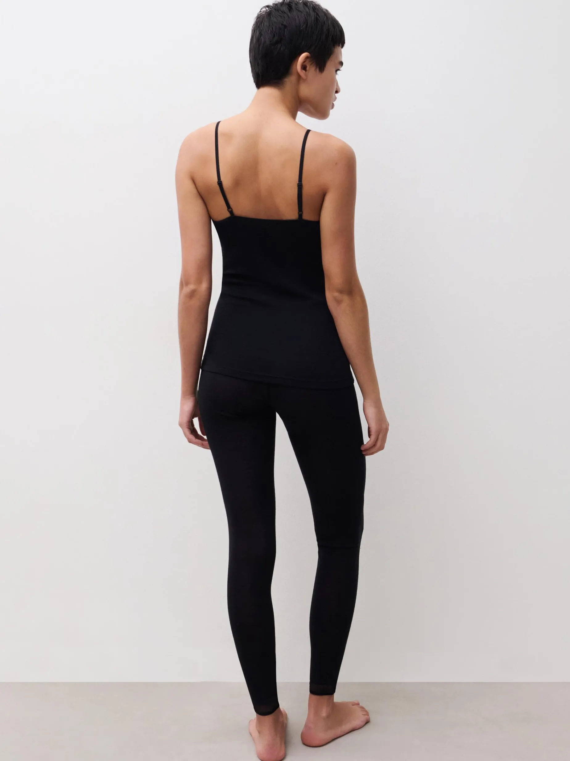 Chemise top - 100% merinould - Sort