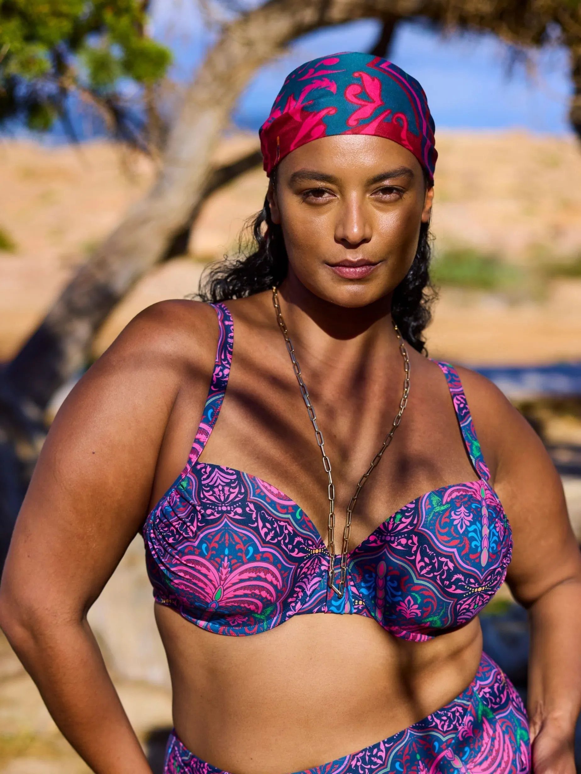 Donna bikini top - Pink Palm