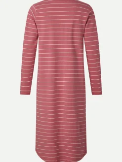 ELLIE - Natkjole LS - Mauvewood stripe