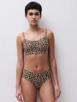 Foret bøjlefri-BH med smalle stropper - Leopard print