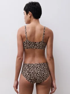 Foret bøjlefri-BH med smalle stropper - Leopard print