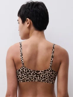 Foret bøjlefri-BH med smalle stropper - Leopard print