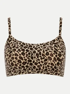Foret bøjlefri-BH med smalle stropper - Leopard print