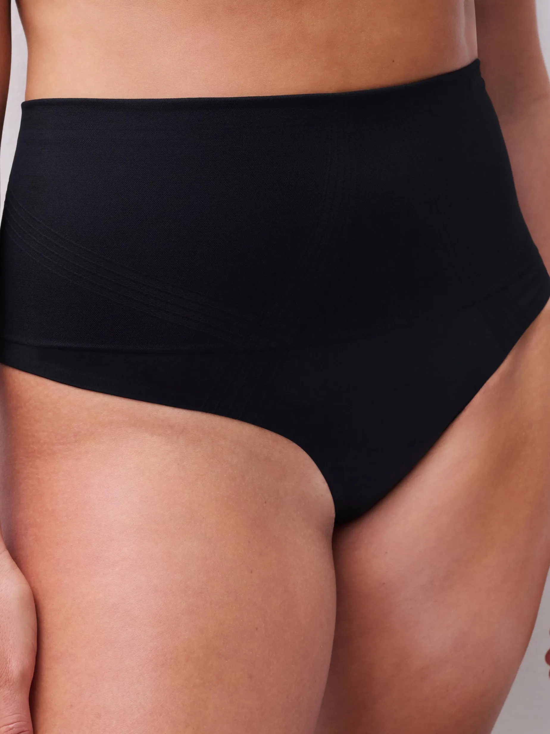 High waist Thong - Sort