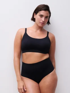 High waist Thong - Sort