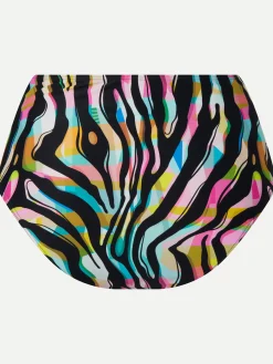 Højtaljet bikinitrusse - Colored zebra