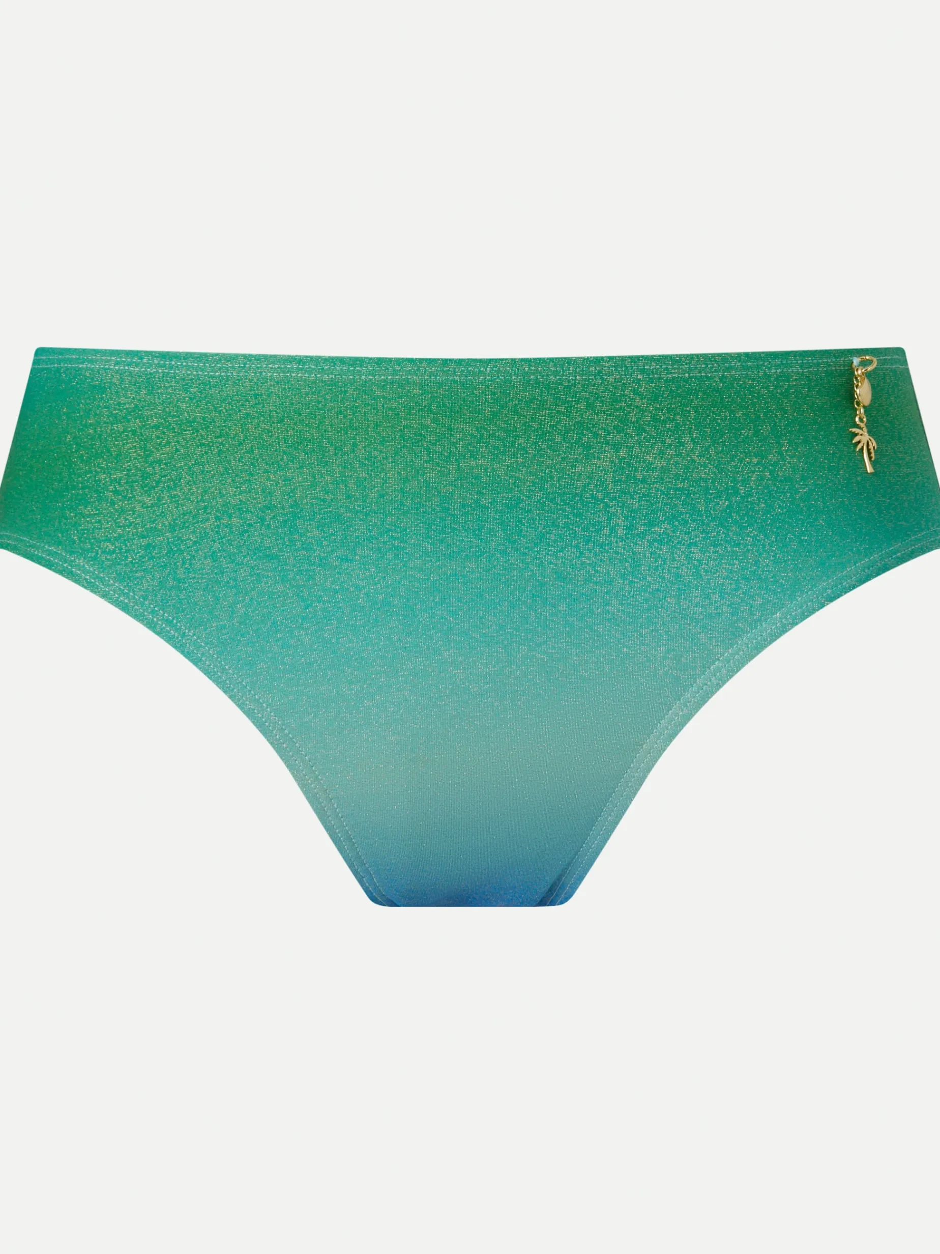 Højtaljet bikinitrusse - Green blue gradient