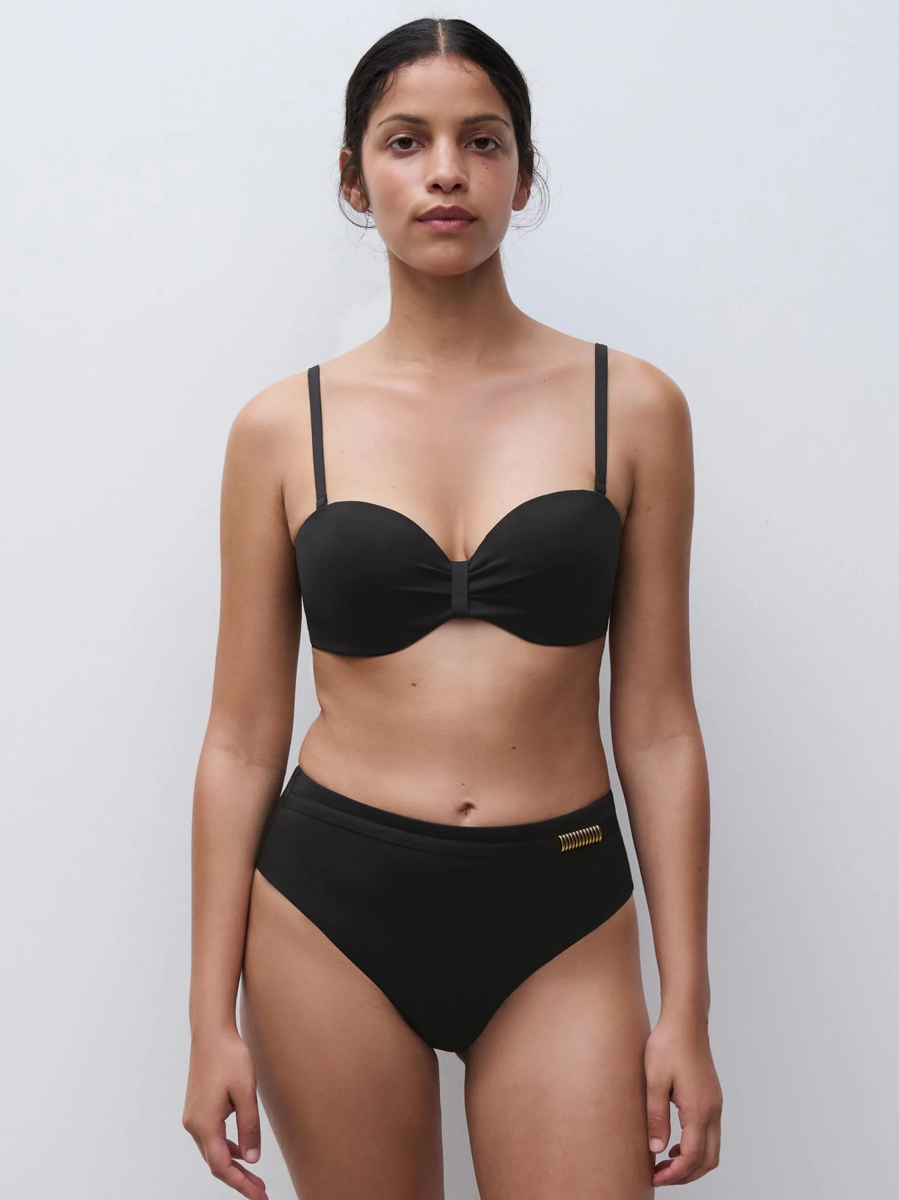 Højtaljet bikinitrusse - Sort