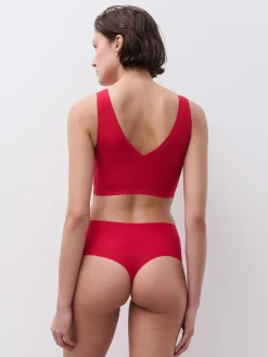 Højtaljet string - one size - Poppy Red