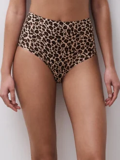 Højtaljet trusse - one size - Leopard print