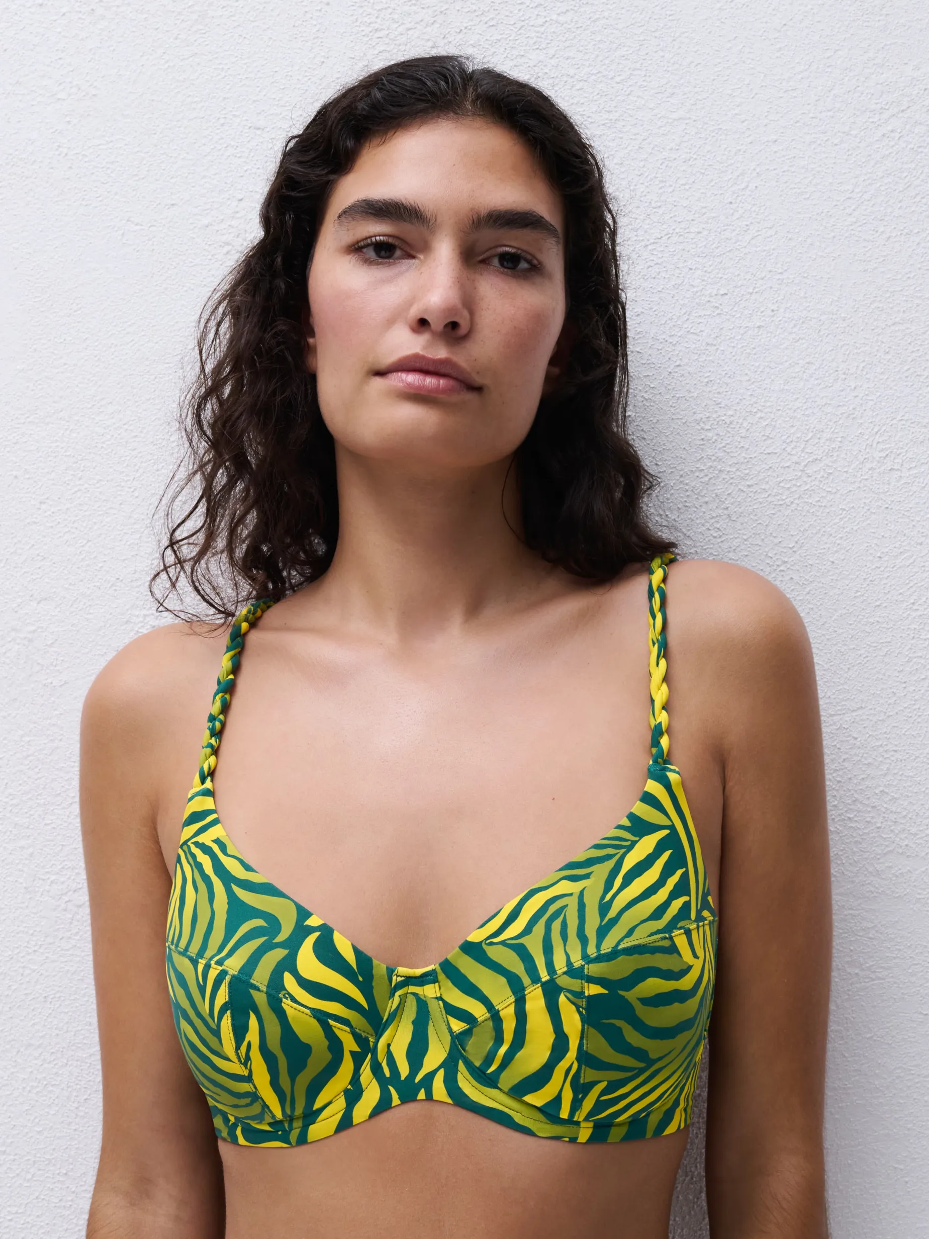 Ikke formstøbt bikinitop - Yellow Jungle
