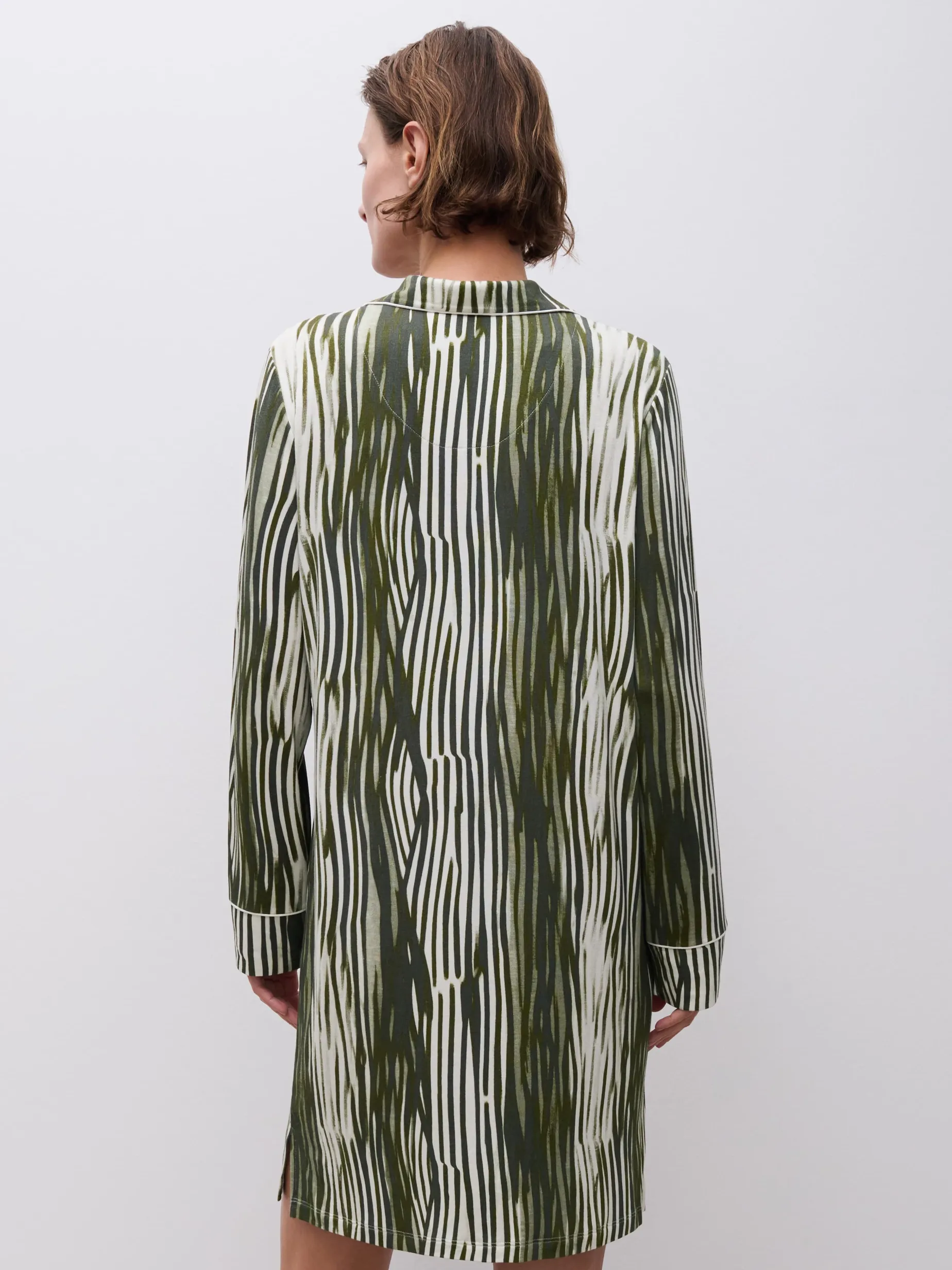 Langærmet natkjole - Green Lines