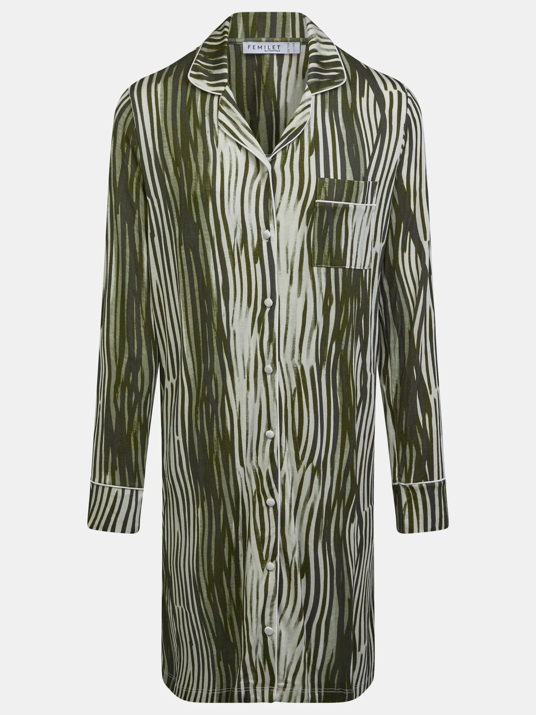 Langærmet natkjole - Green Lines