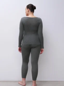 Leggings - merinould og silke - Slate Grey