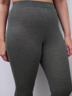 Leggings - merinould og silke - Slate Grey