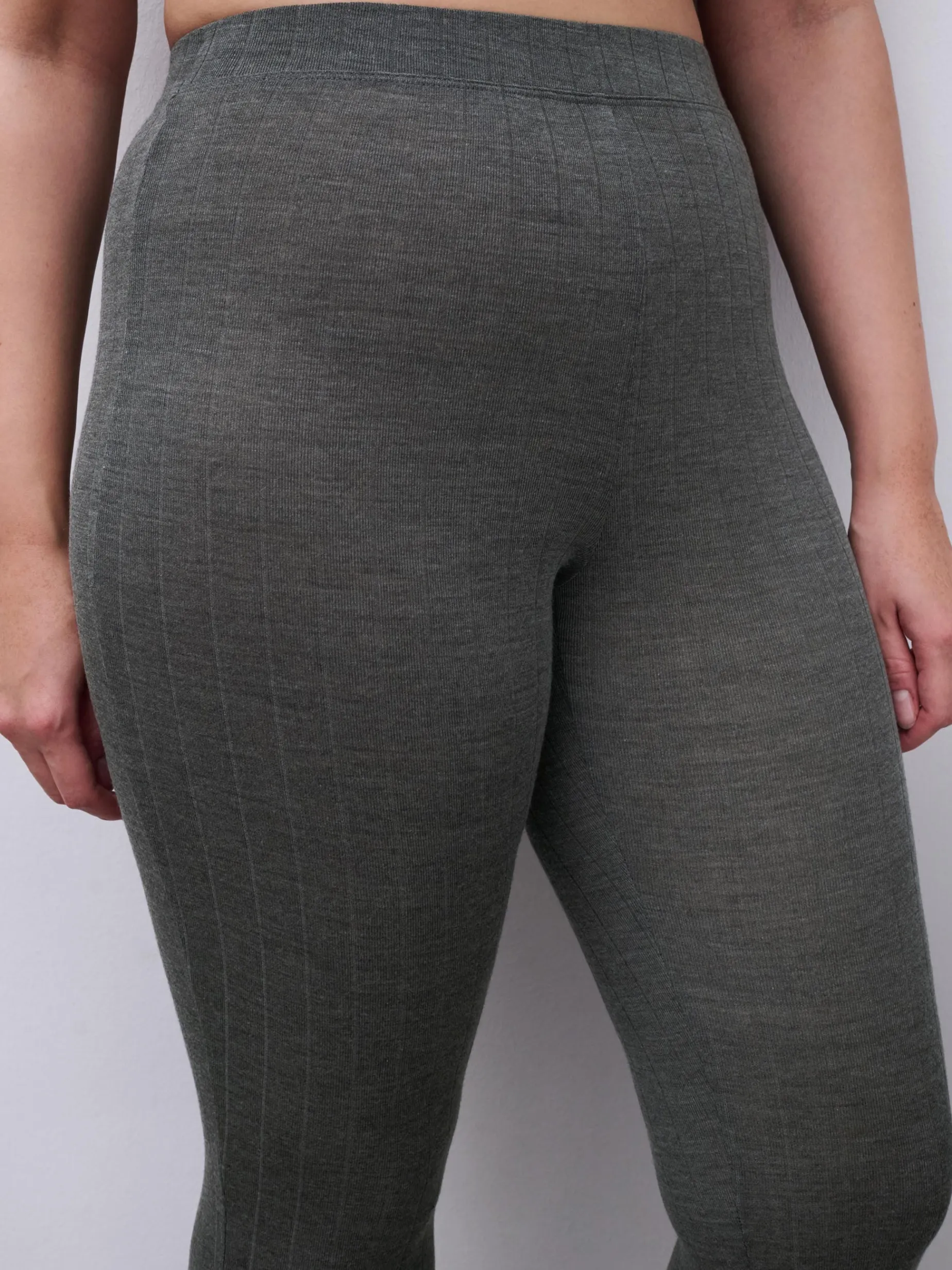Leggings - merinould og silke - Slate Grey
