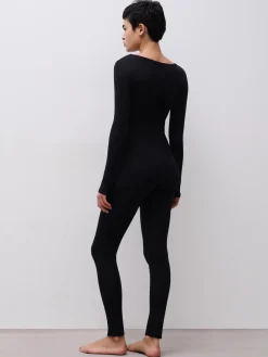 Leggings - merinould og silke - Sort