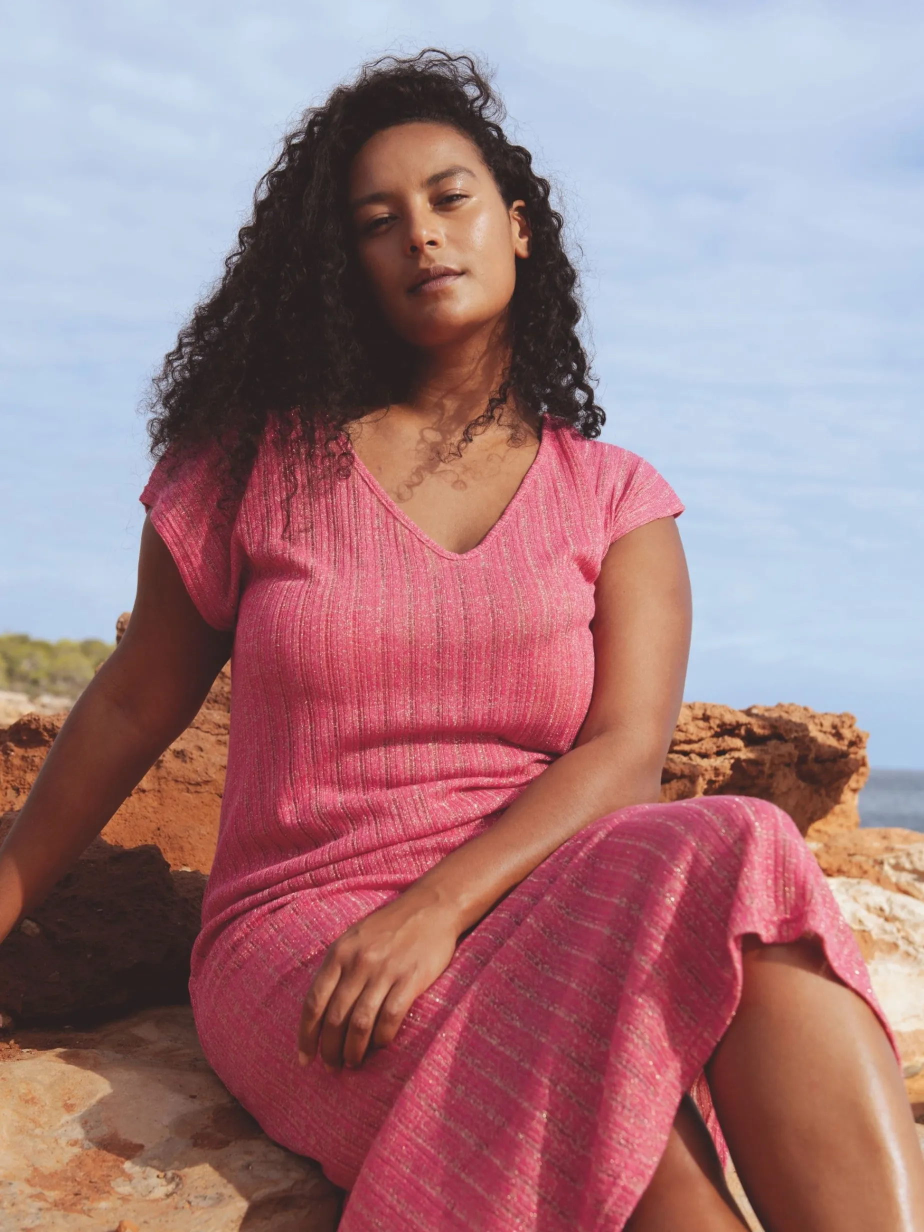 Mariegold strandkjole - Pink Glitter