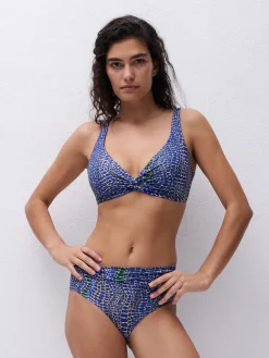 Midterste bikinibukser - Blue snake