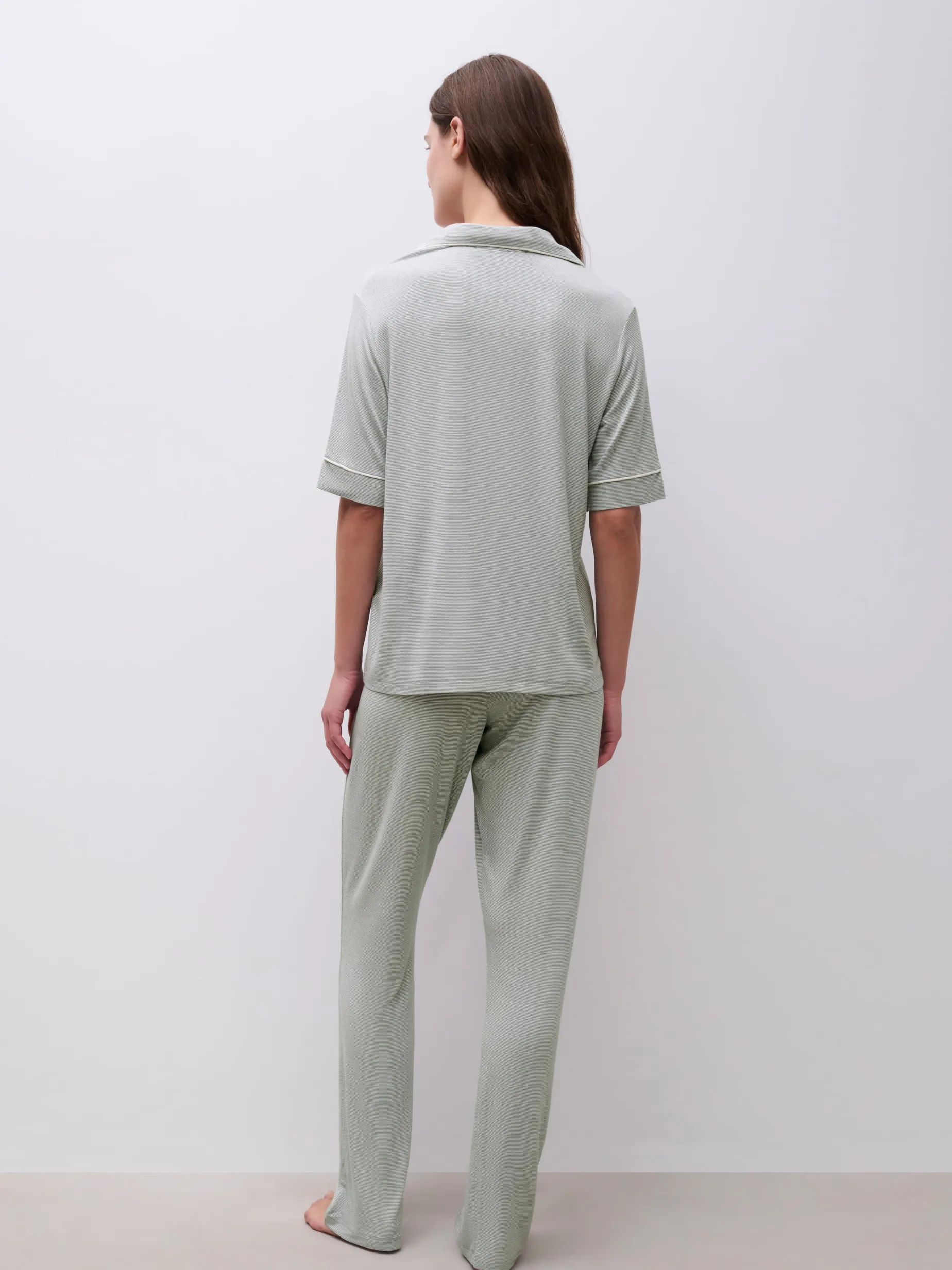 Natbukser - Oil blue / Egret