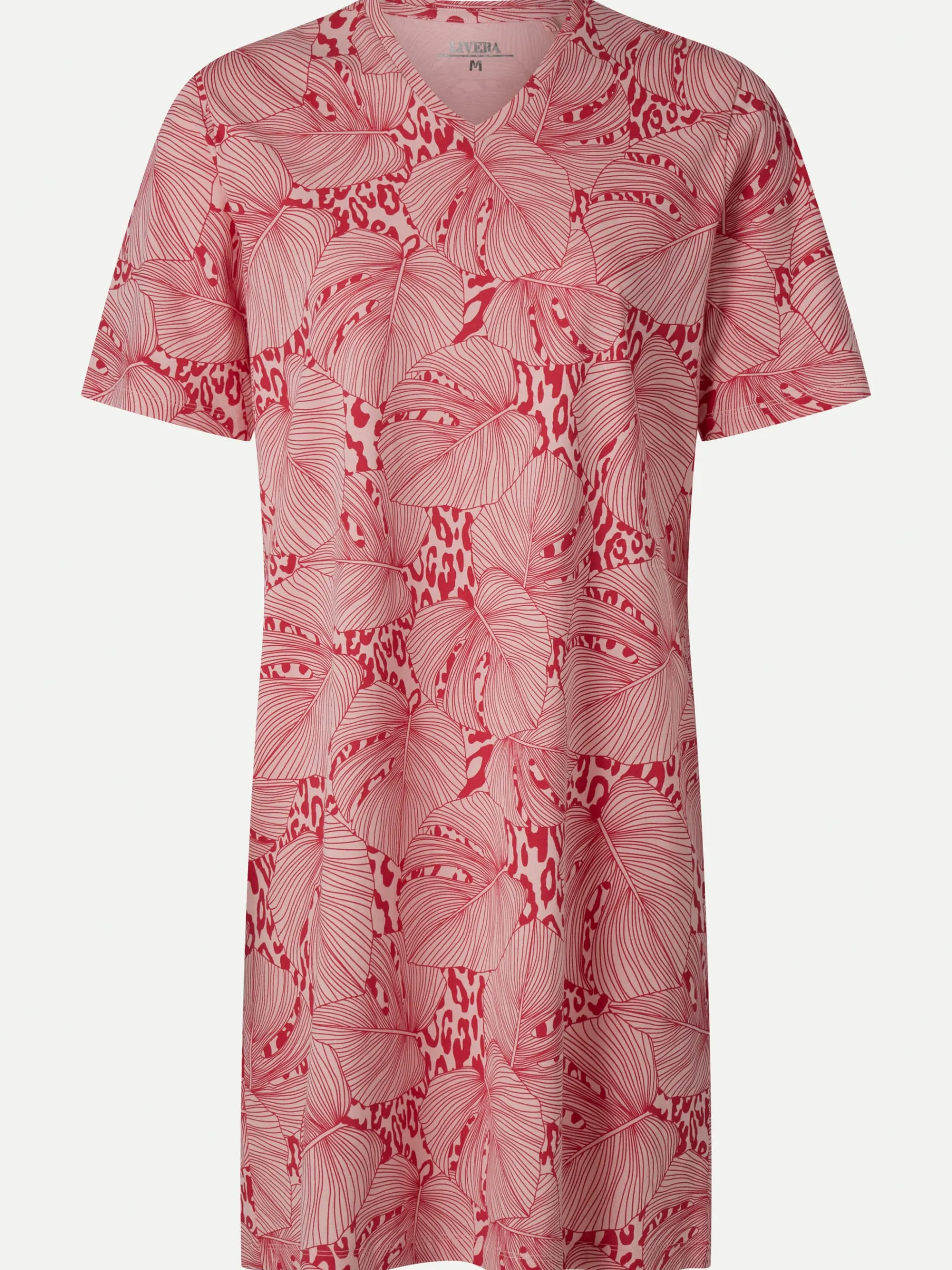 Natkjole - Pink Monstera