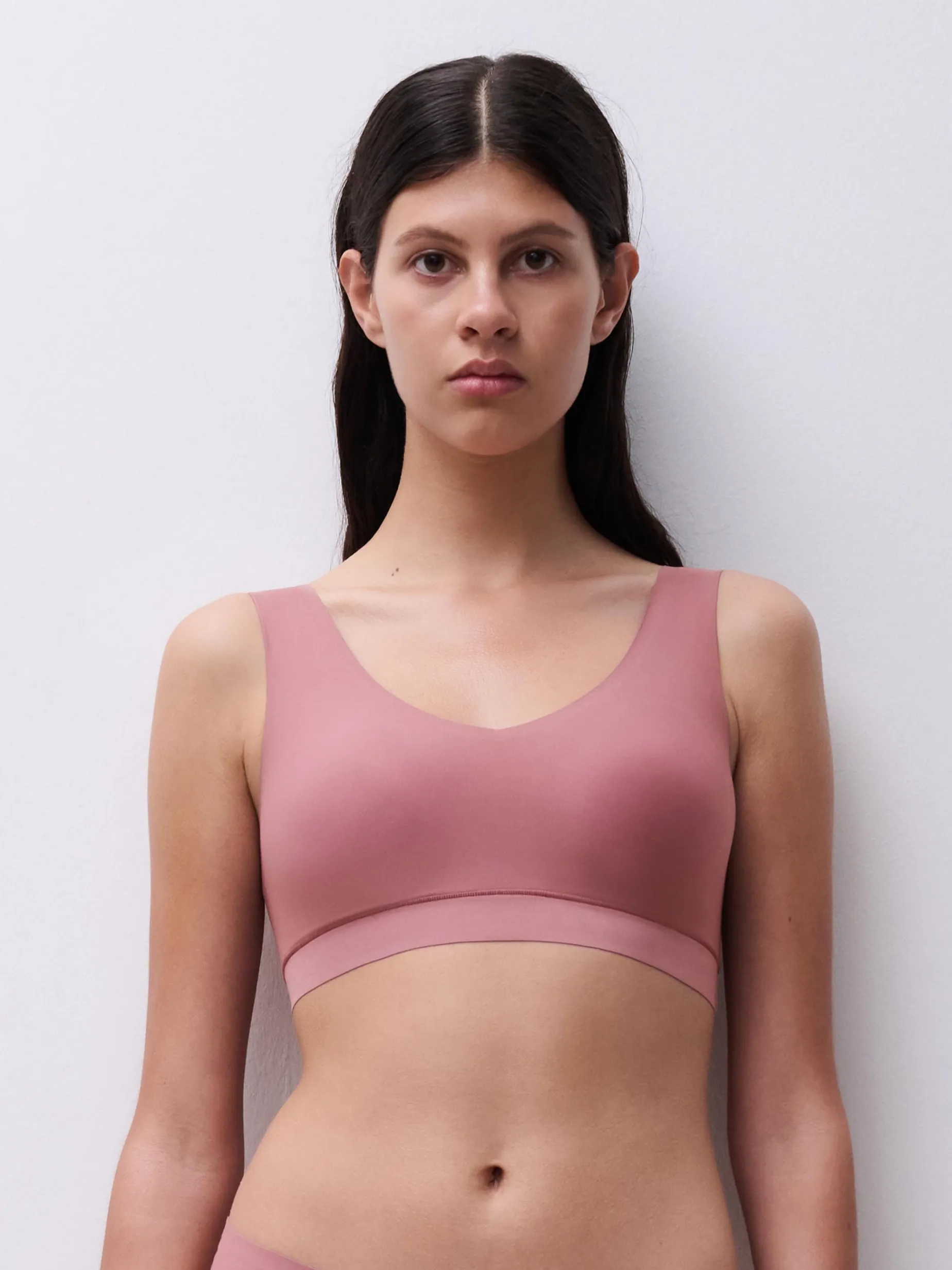 SOFTSTRETCH - V-neck Top - Rose des bois