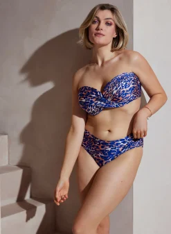 Stropløs foret bikinitop - Wavy leopard