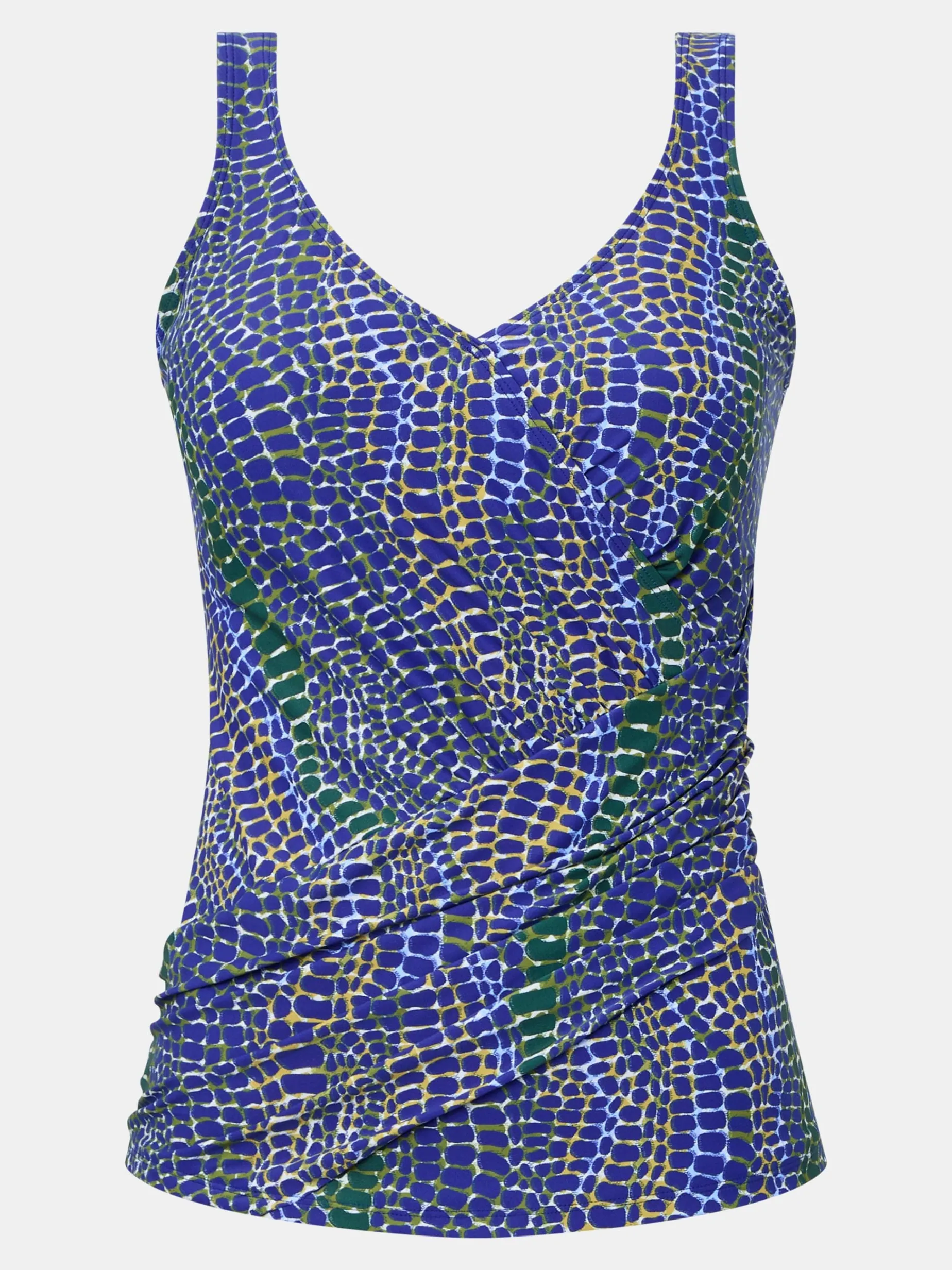 Tankini-top med bløde skåle - Blue snake