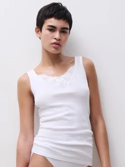 Top - 100% bomuld - White