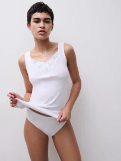 Top - 100% bomuld - White