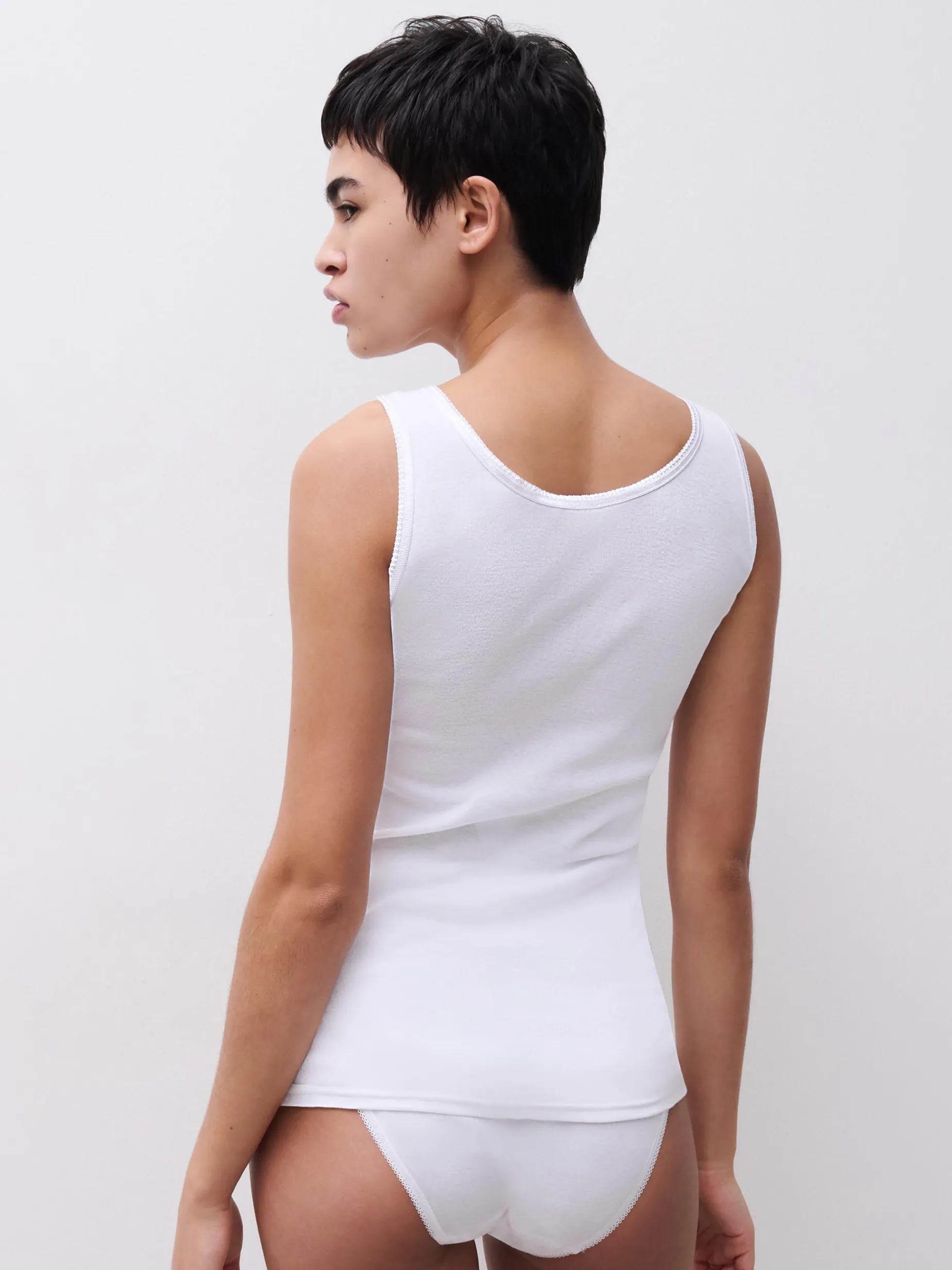 Top - 100% bomuld - White