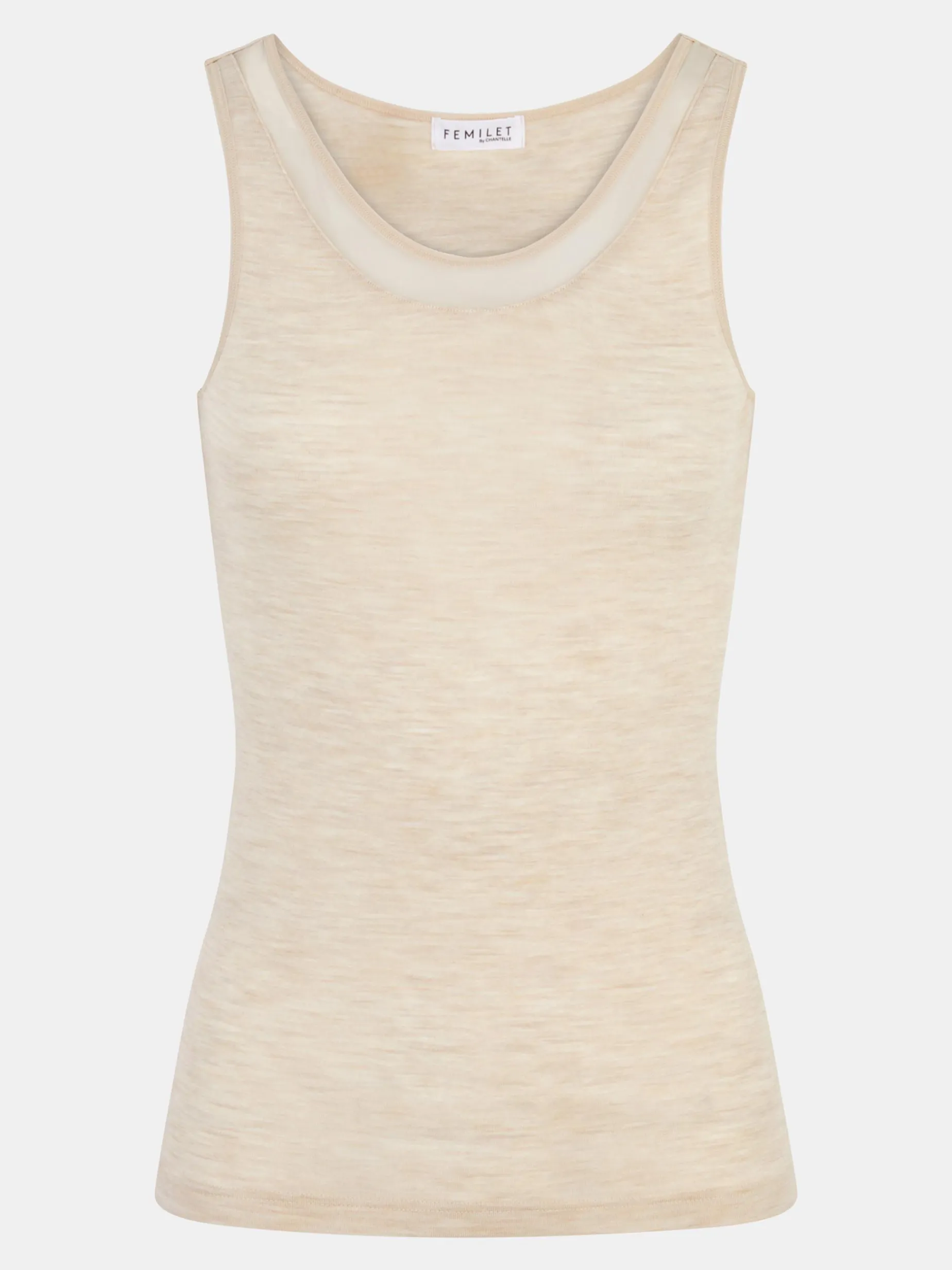 Top -100% merinould - Heather nude