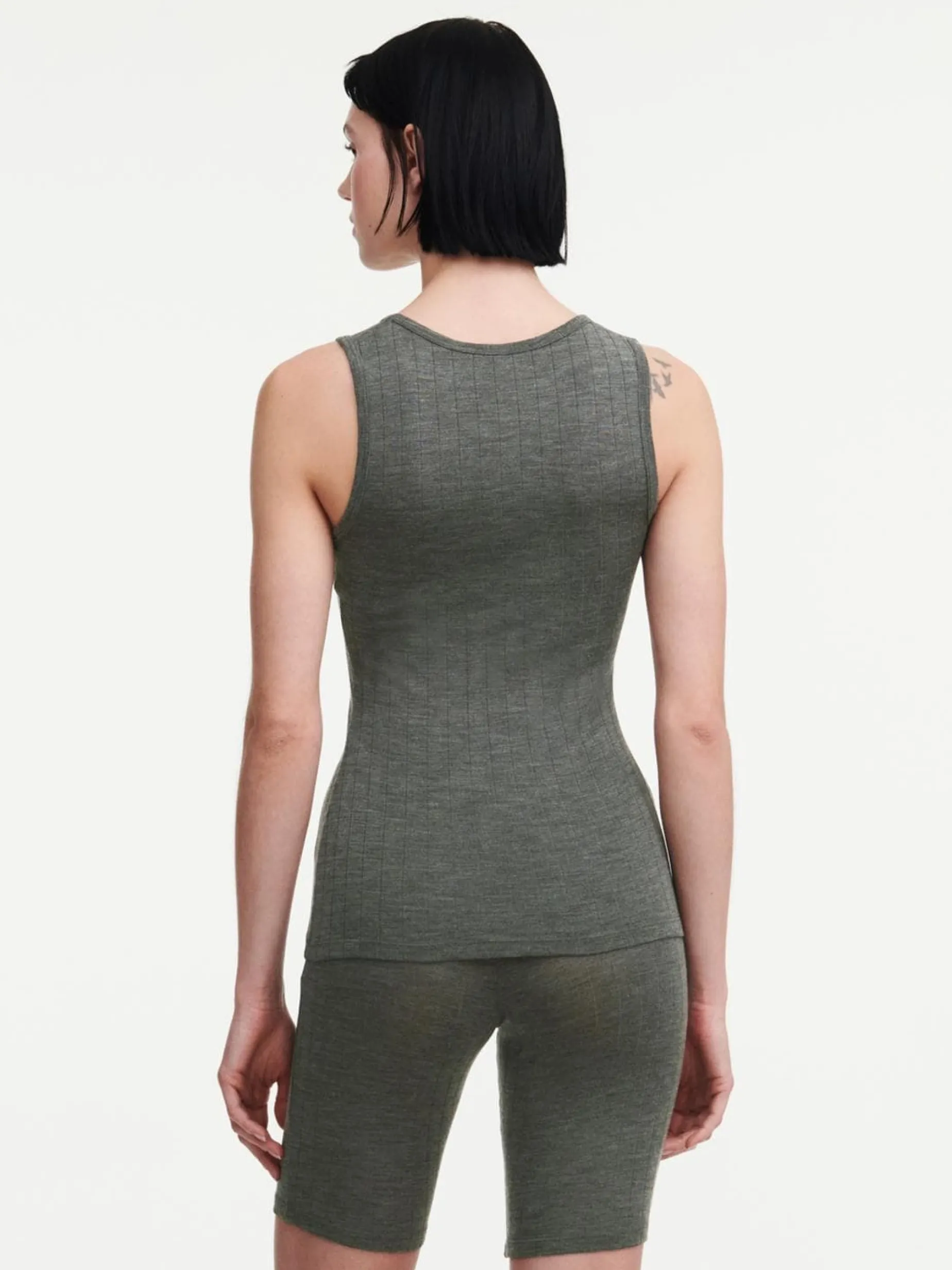 Top - merinould og silke - Slate Grey