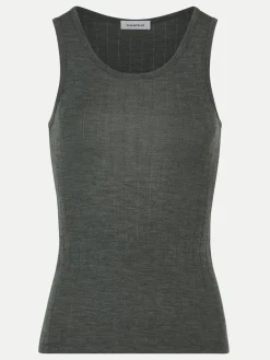 Top - merinould og silke - Slate Grey