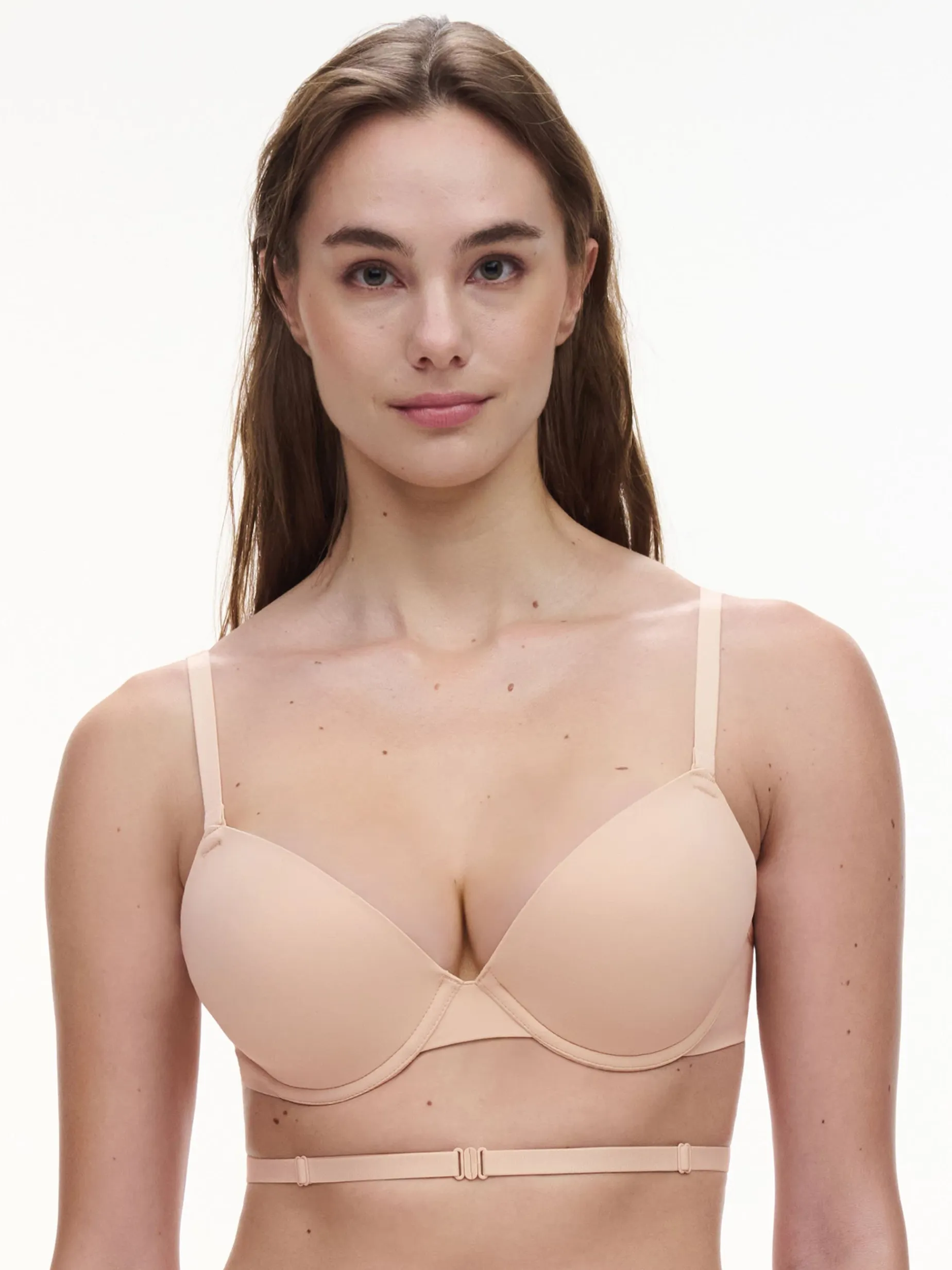 T-shirt BH med åben ryg - Golden Beige