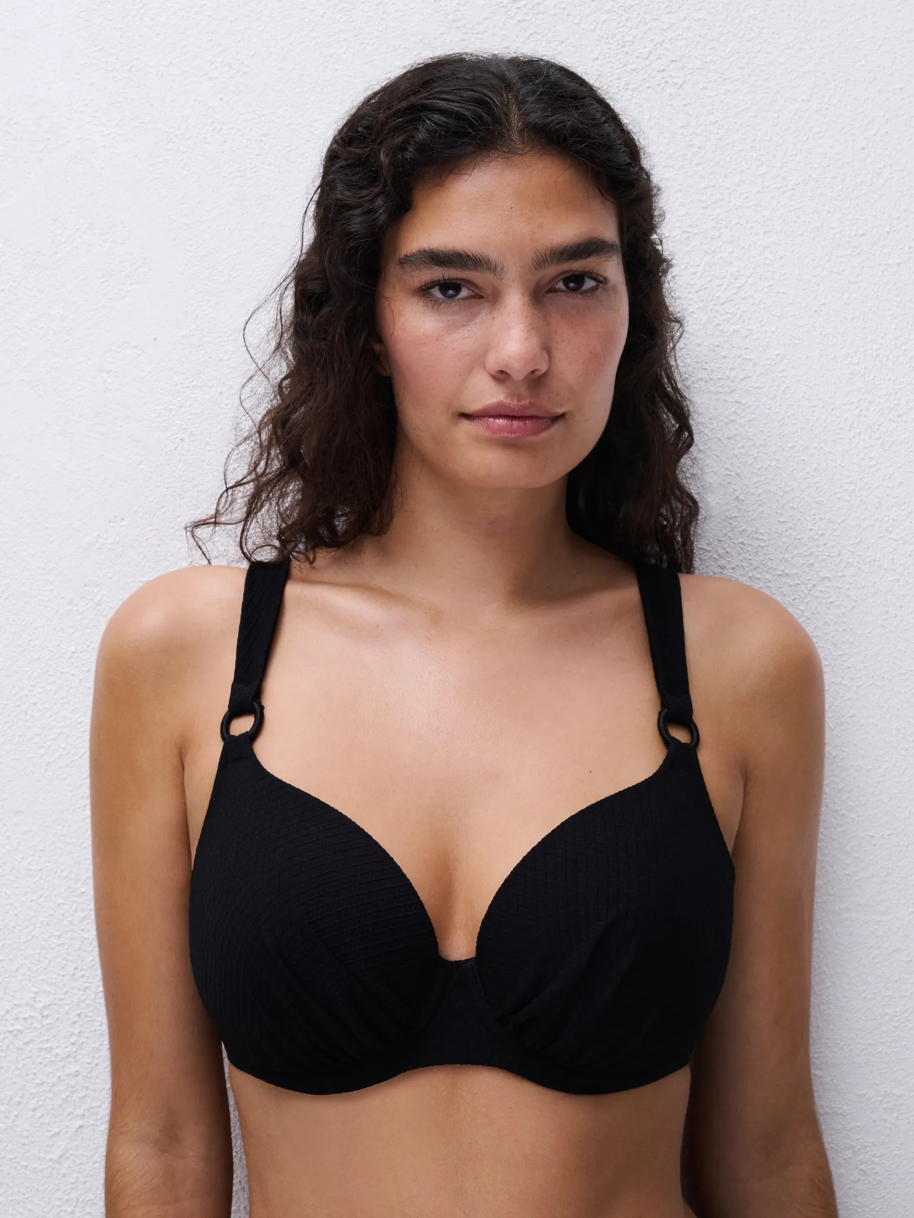 T-shirt bikinitop - Sort