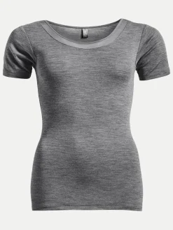 T-shirt -100% merinould - Heather grey
