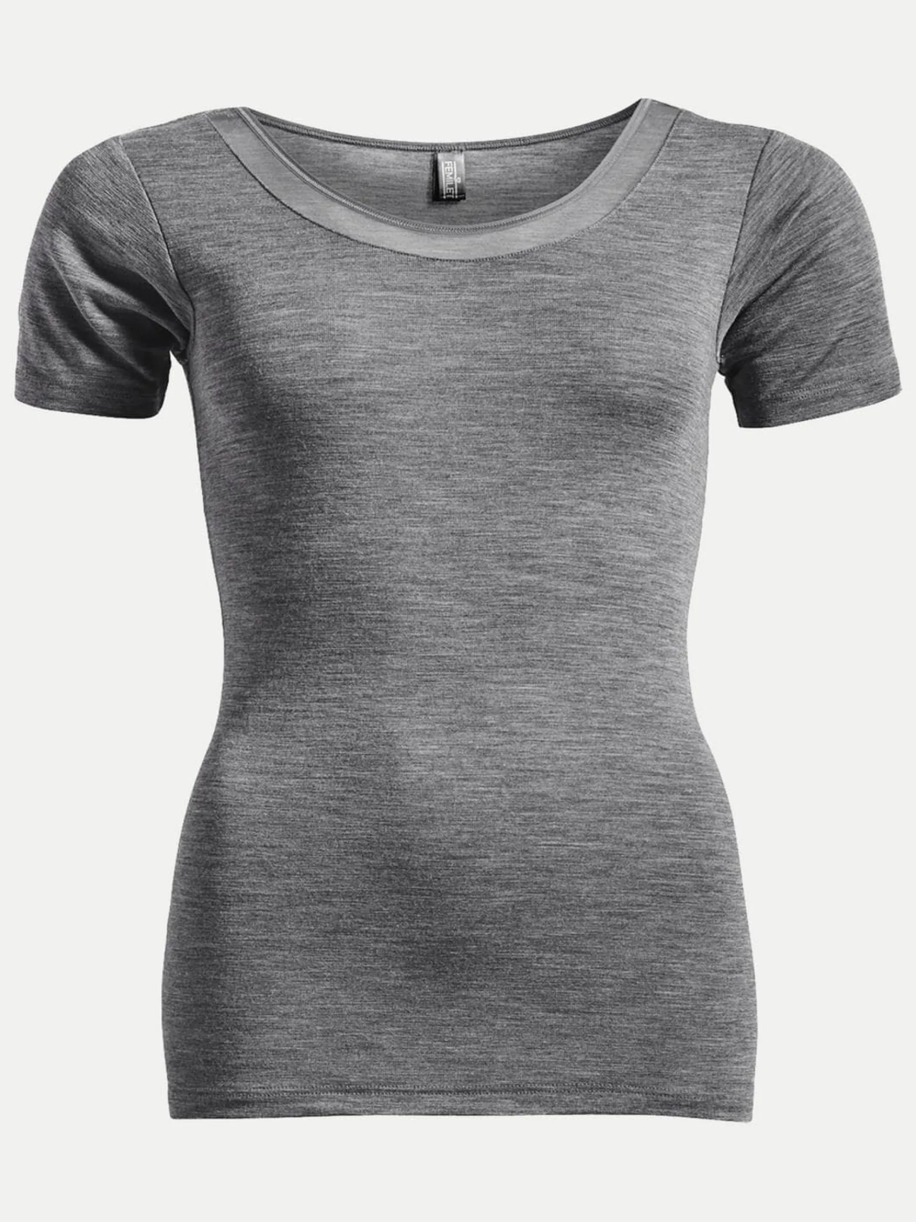 T-shirt -100% merinould - Heather grey