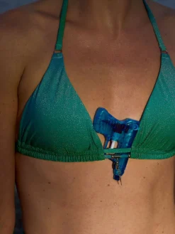 Uforede bikinitoppe - Green blue gradient